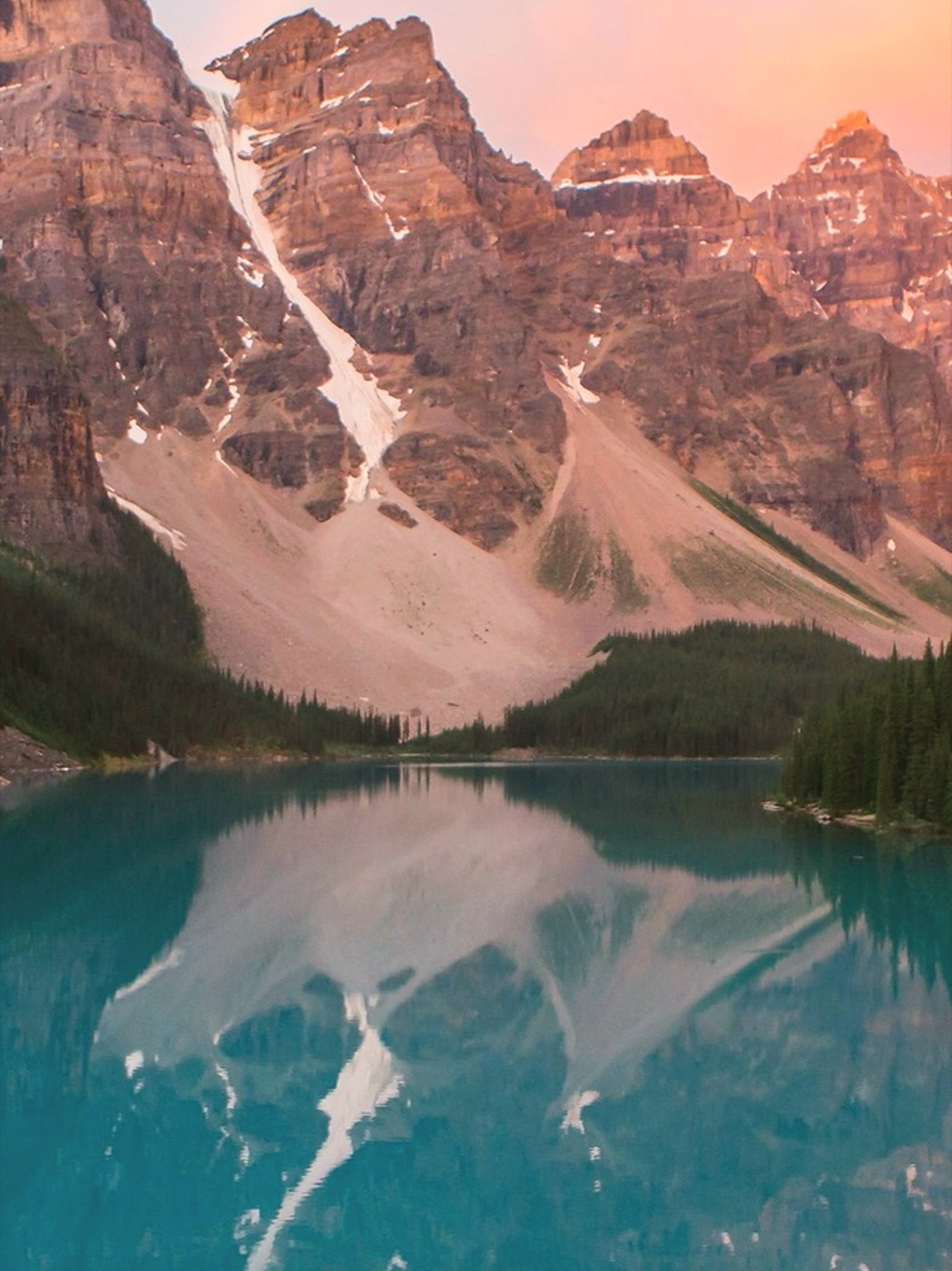 Alpine mountains under clear sky